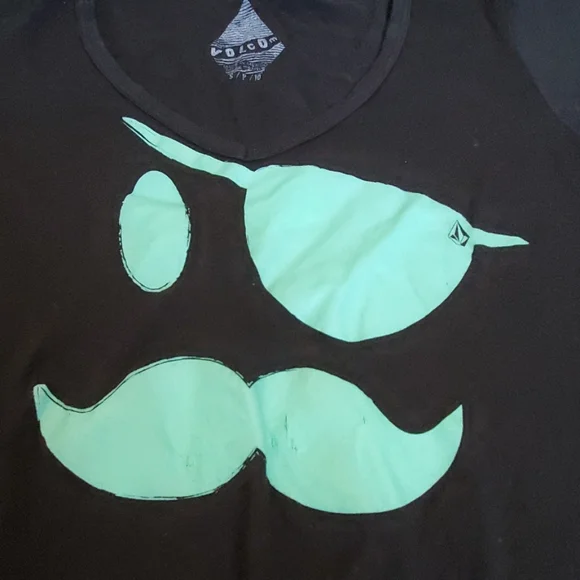 Volcom Mustache Patch Face Tshirt - Picture 2 of 5